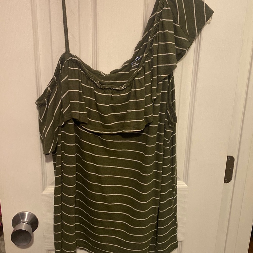 XXL Old Navy Striped Army Green Tank Top